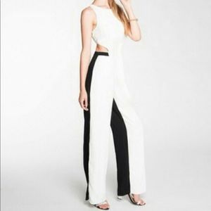 Mustard Seed White & Black Color-block Jumpsuit